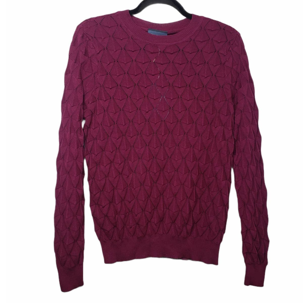 Modcloth burgundy look lively knit sweater
